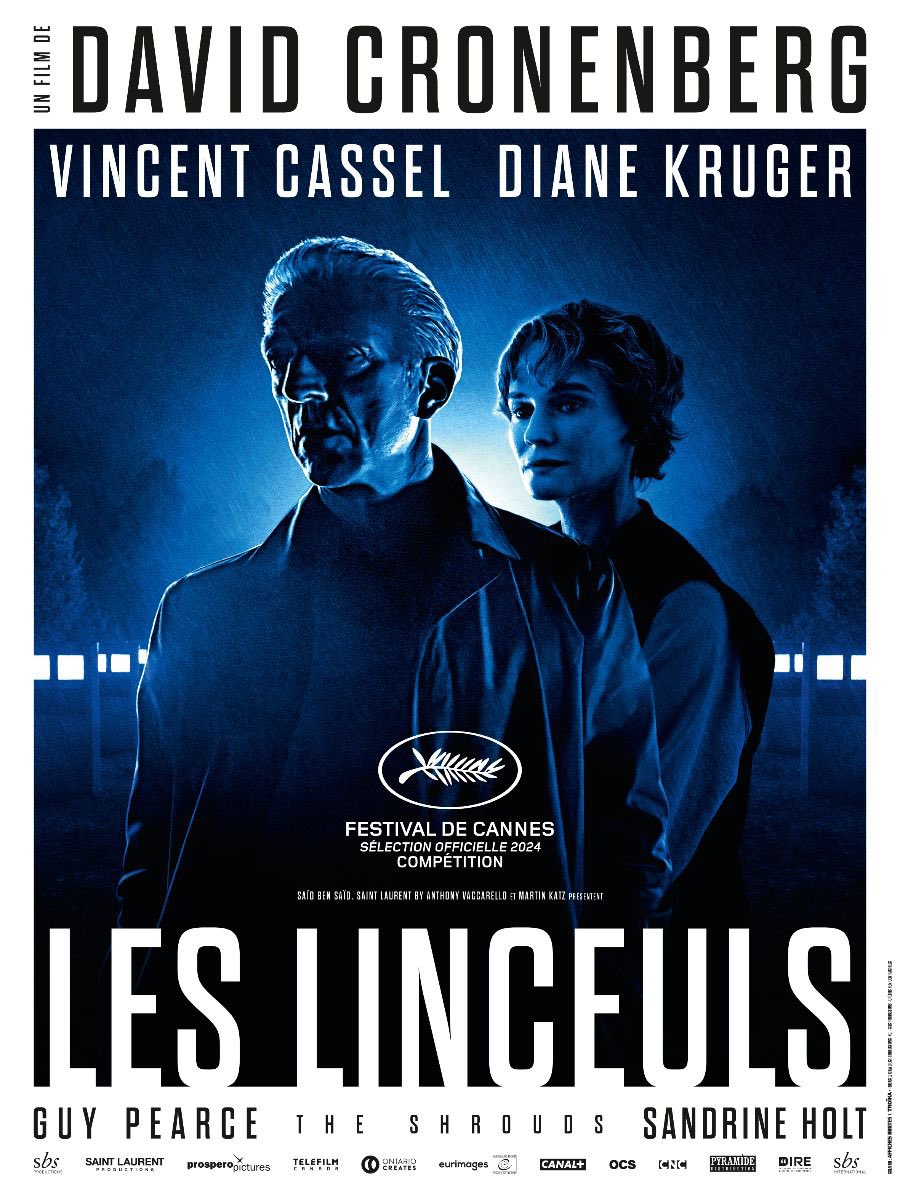 La locandina del nuovo film di David Cronenberg presentato a Cannes77, The Shrouds