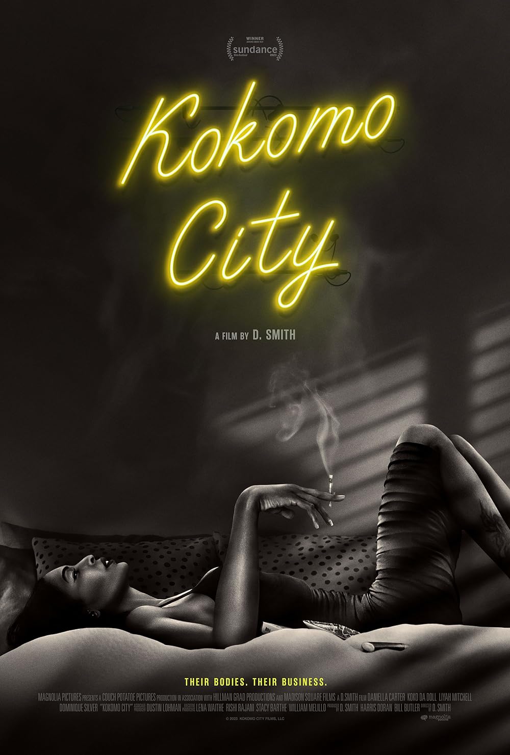 La locandina ufficiale del documentario Kokomo City, disponibile su Mubi dal 14 giugno