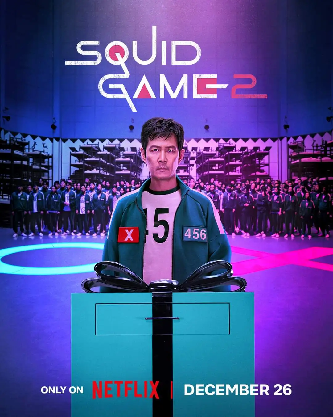 La locandina di Squid Game, la cui seconda stagione è disponibile su Netflix