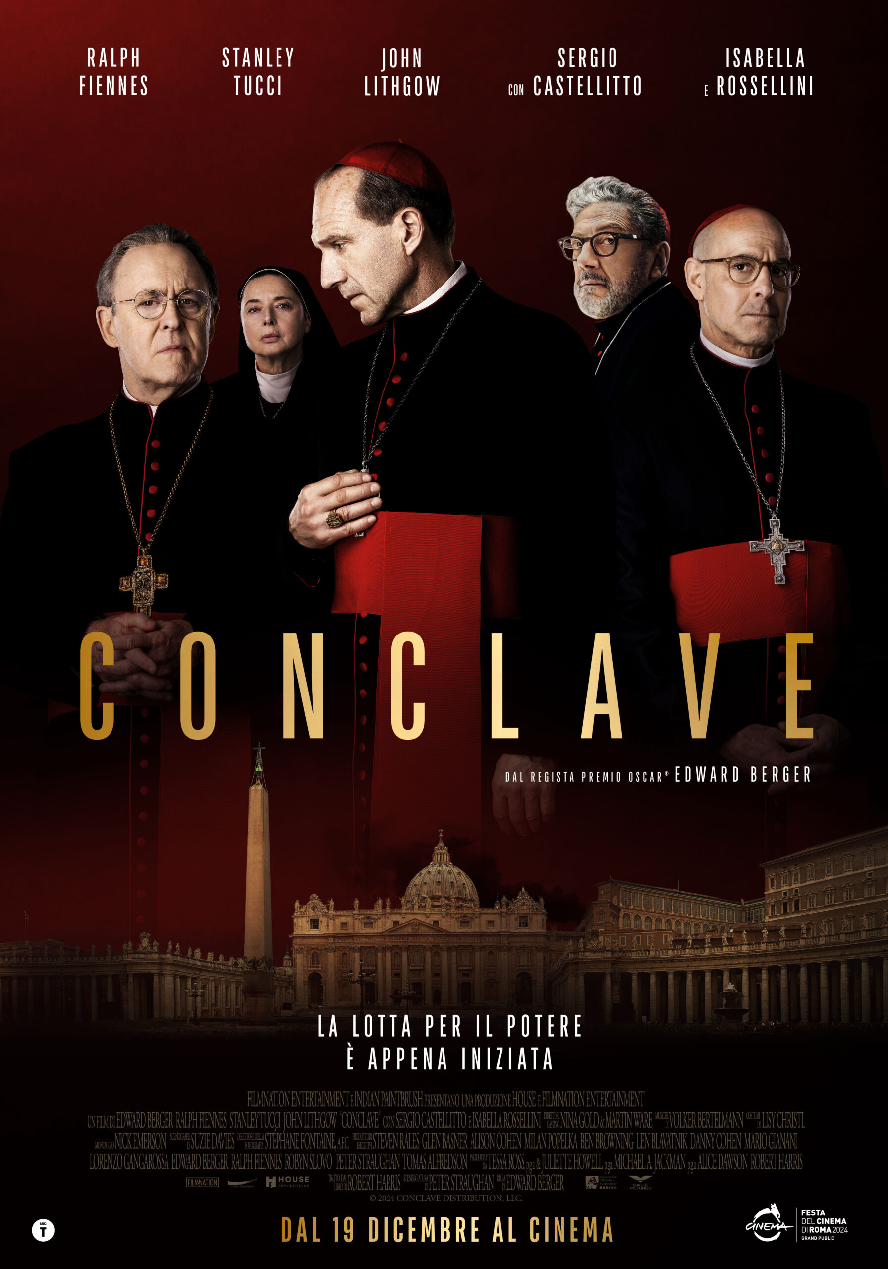 Locandina del film con Ralph Fiennes Conclave