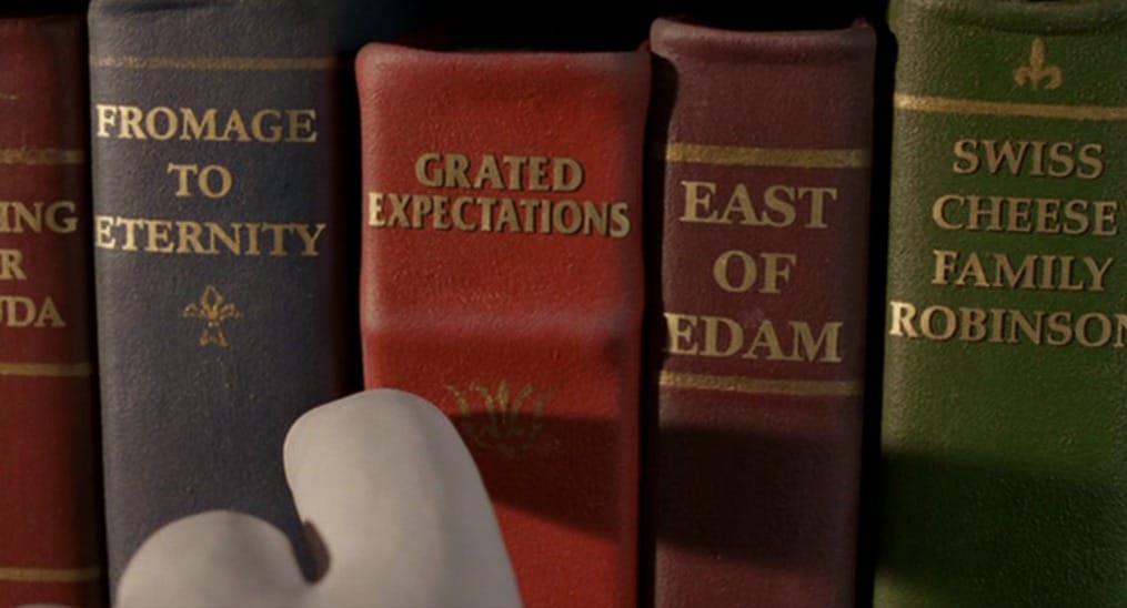 Wallace e Gromit libri citati nei film dalla libreria di Wallace